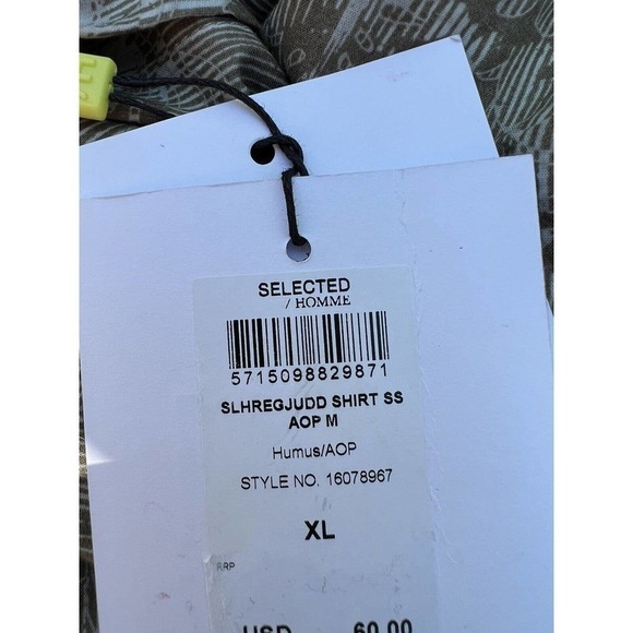 Selected Homme Mens Judd Short Sleeve Shirt Size XL Leaf Print - Picture 8 of 8